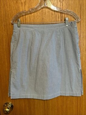 LIZ Claiborne LIZ WEAR  Skort Skirt  Blue  & White Check SIZE 12 Casual Vacation